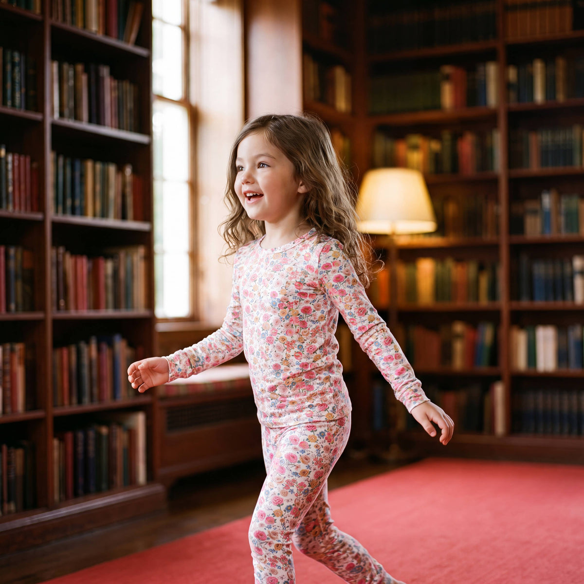 Bamboo Long Sleeve Pajama Set Rosy Posy