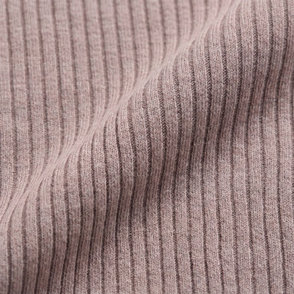 Modal Ribbed Knit Long Sleeve Pajama Set Beige