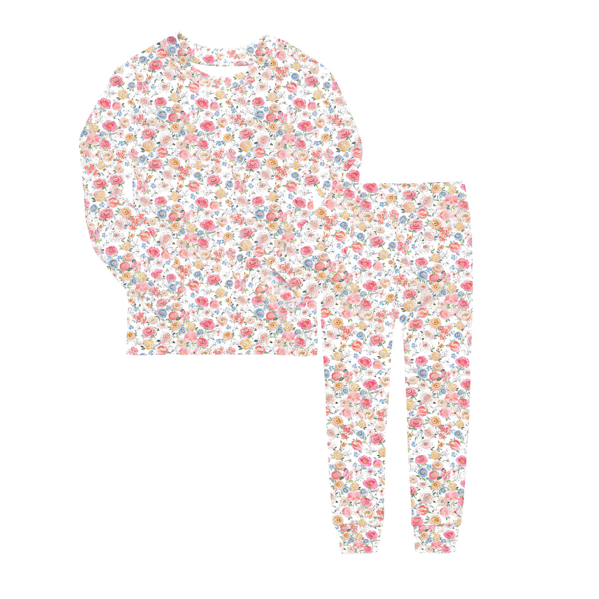 Bamboo Long Sleeve Pajama Set Rosy Posy