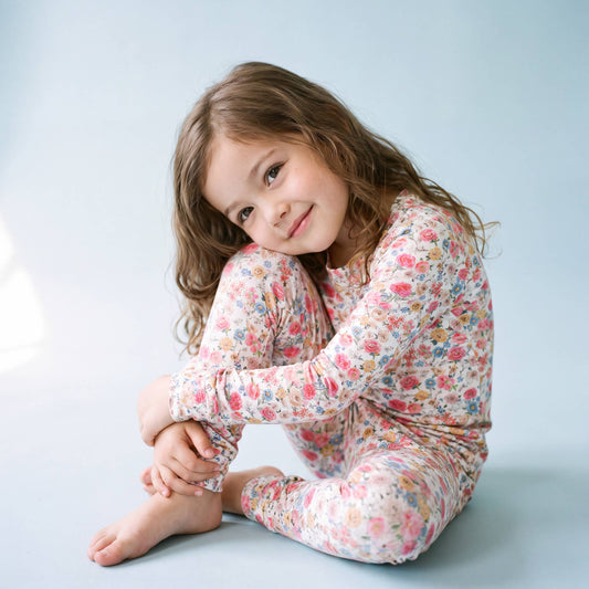 Bamboo Long Sleeve Pajama Set Rosy Posy